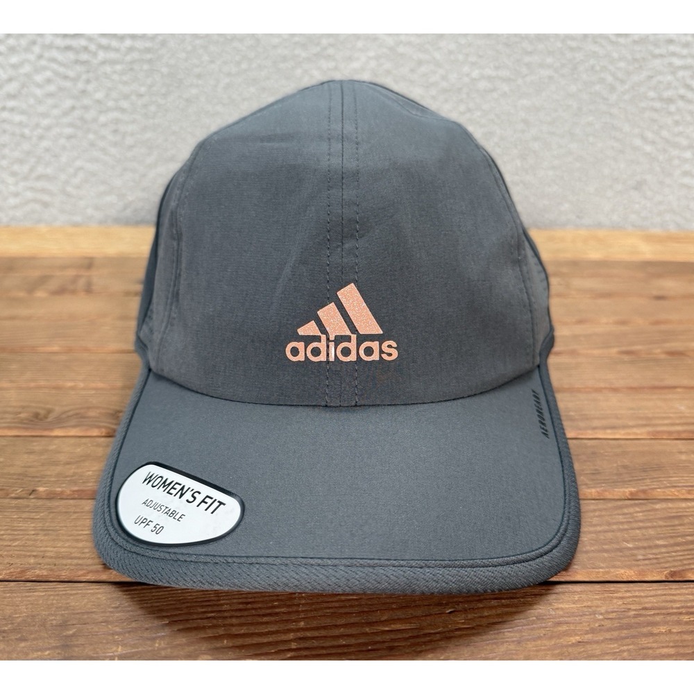 Adidas Hat Womens Gray Aeroready Strap Back Golf Tennis Jogging Gym Yoga NEW